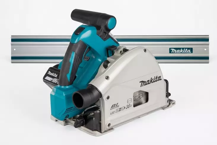 MAKITA UPOTUSPYÖRÖSAHA 2x 18V LXT ® DSP600ZJ + 199141-8 OHJAUSKISKO 1500MM - Pyörösahat - 5280 - 1