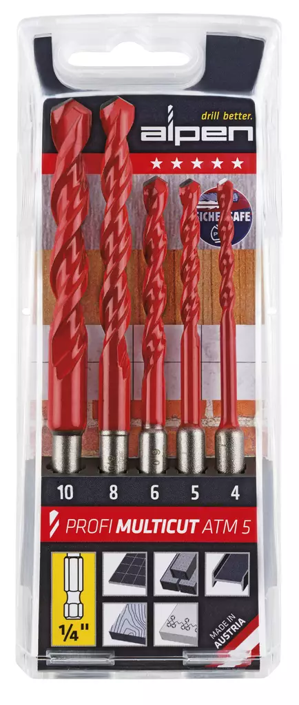 PORANTERÄSARJA 5-OS 4-10MM PROFI MULTICUT 1/4" - Poranterät - 1120 - 1