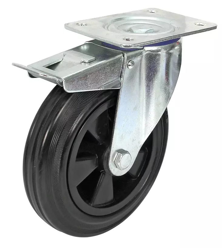 PYÖRÄ VAUNUN 200MM MUSTA KÄÄNT/JARRU - Kalustepyörät - 3060 - 1