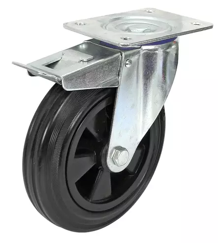 PYÖRÄ VAUNUN 160MM MUSTA KÄÄNT/JARRU - Kalustepyörät - 2230 - 1