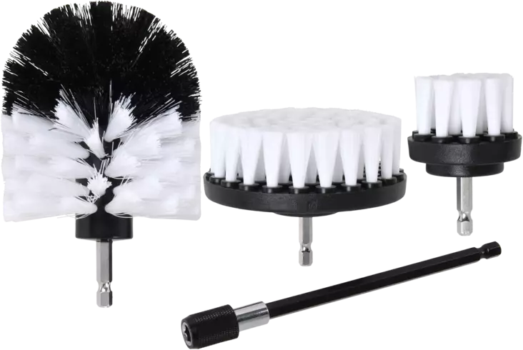 HARJASARJA PORAKONEESEEN 1/4" HEX 4-OSAINEN PEHMEÄ - Teräsharjat - 2751 - 1