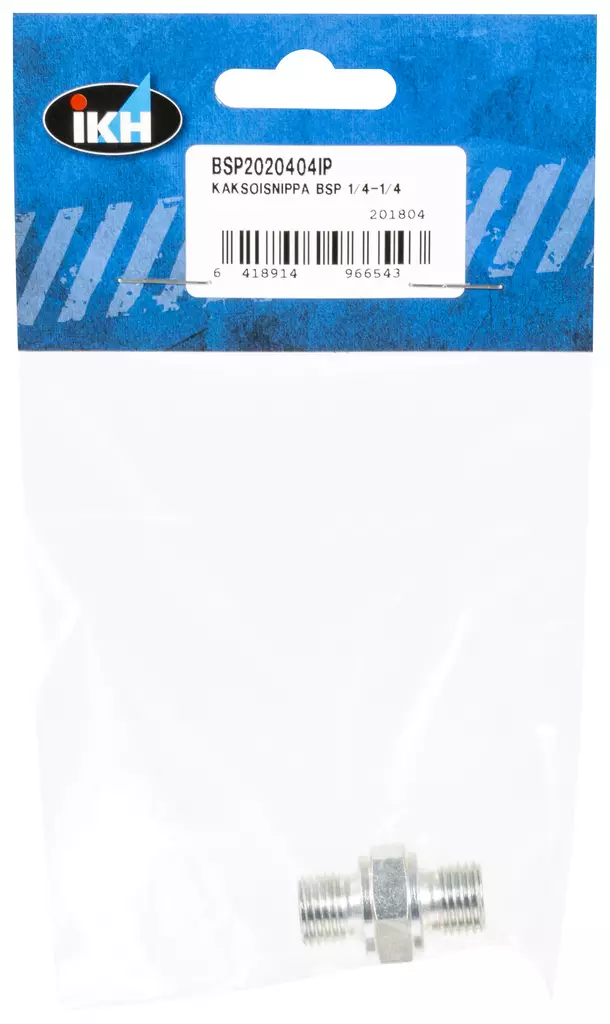 KAKSOISNIPPA BSP 1/4-1/4" BSP2020404IP ULKOKIERRE - Letkuliittimet - 4031 - 1