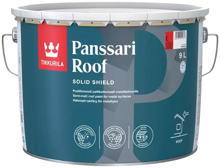 PANSSARI ROOF PELTIKATTOMAALI 9L A - Pelti- ja tiilikattomaalit - 8841 - 1