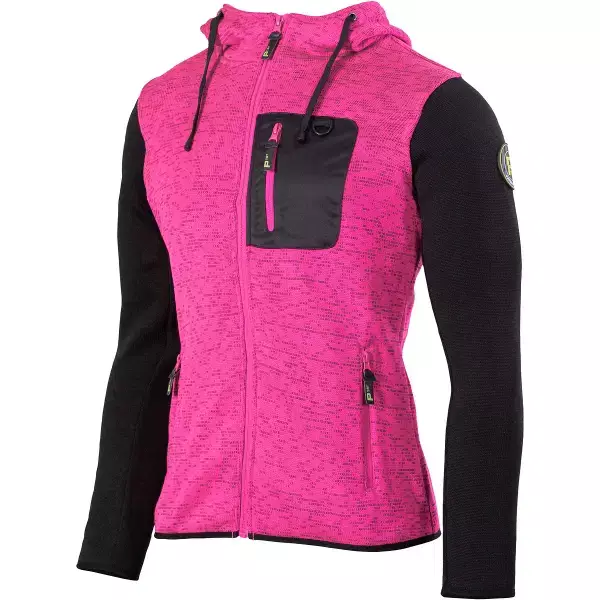 PATRON ISABEL NAISTEN FLEECE NEULETAKKI PINKKI/MUSTA PAT568N - Fleecetakit - 9321 - 1
