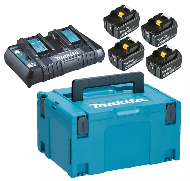 POWERPACK 4X5,0AH AKKU+DC18RD+MAKPACK 3 197626-8 MAKITA +DC18RD LATURI - Akut ja laturit - 61 - 1
