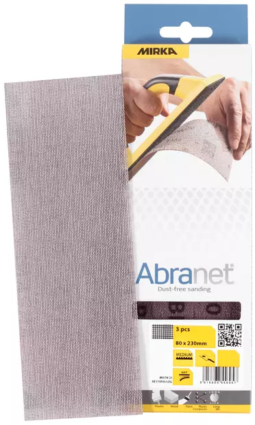 HIOMAPAPERI 80X230MM P80 ABRANET 3KPL - Käsihiomatarvikkeet - 1241 - 1