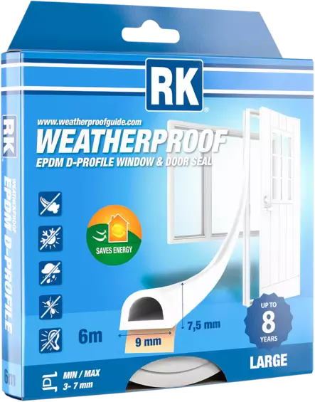 IKKUNA- JA OVITIIVISTE D 6M VALKOINEN - Ikkuna- ja ovitiivisteet - 1661 - 1