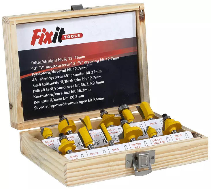 JYRSINTERÄSARJA 12-OS 6MM KARA - Yläjyrsinten terät - 1802 - 1