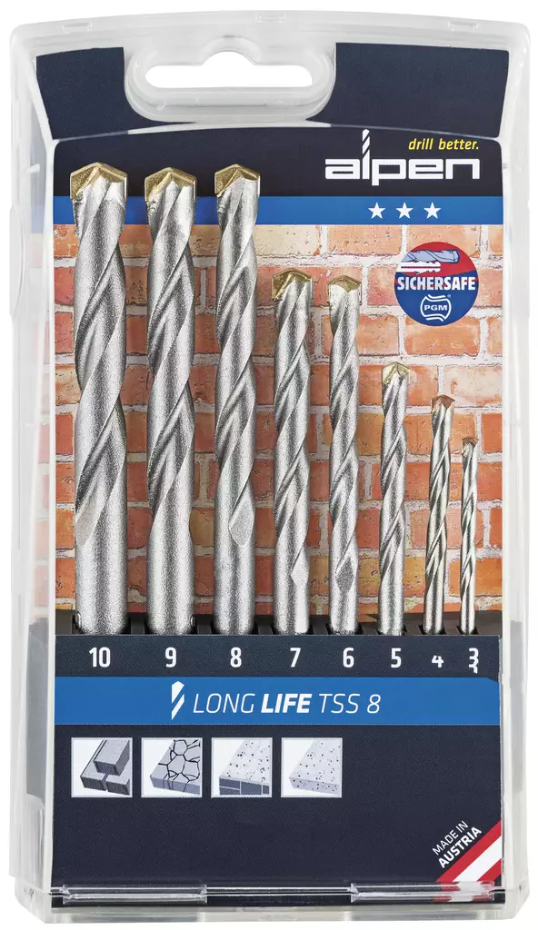 KIVIPORANTERÄSARJA 3-10MM LONG LIFE TSS 8 - Poranterät - 1102 - 1