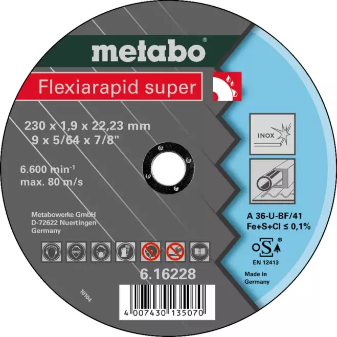 METABO KATKAISULAIKKA 230X1,9MM INOX FLEXIARAPID SUPER - Katkaisulaikat - 7542 - 1