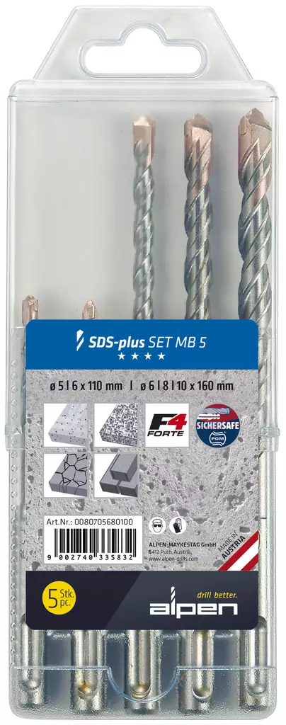 PORANTERÄSARJA 5-10MM 5-OS F4 FORTE SDS-PLUS - Poranterät - 432 - 1