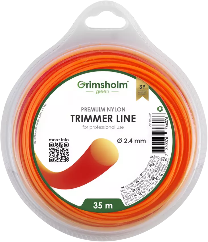TRIMMERIN SIIMA 2,4MM GH607 GRIMSHOLM 35M PYÖREÄ - Raivaustyökalut ja tarvikkeet - 3542 - 1