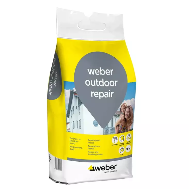 WEBER OUTDOOR REPAIR 15KG KORJAUS-JA TASOITUSLAASTI 3-20MM - Tasoitteet - 6722 - 1