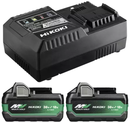 HIKOKI AKKUPAKETTI 36V 2 X BSL36A18X + LATURI UC18YSL3 MV - Akut ja laturit - 1162 - 1
