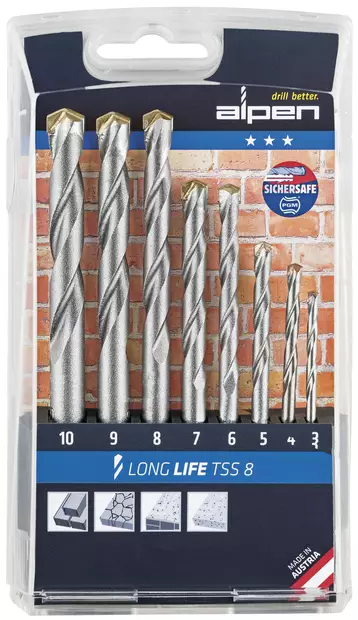 KIVIPORANTERÄSARJA 3-10MM LONG LIFE TSS 8 - Poranterät - 1102 - 1
