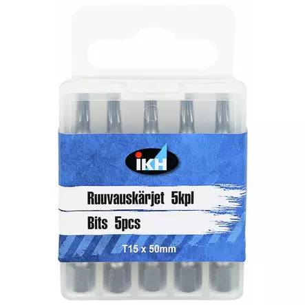 RUUVAUSKÄRKI T15 5KPL 50MM VÄRIRENGAS - Ruuvauskärjet ja ruuvaustarvikkeet - 3642 - 1
