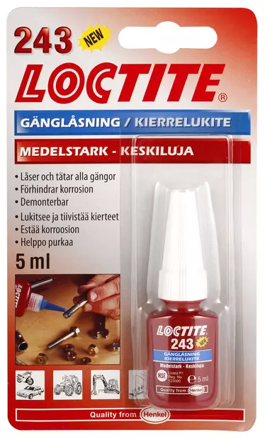 RUUVILUKITE NORMAALI 5ML)243) HK31415 LOCTITE - Liimat ja tiivistysmassat - 4342 - 1
