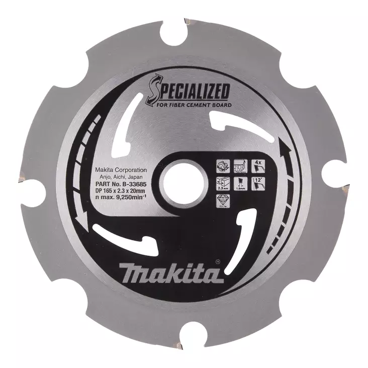 MAKITA PYÖRÖSAHANTERÄ KIVIKUITULEVYLLE 165X20X2,3 Z4 B-33685 - Pyörösahanterät - 8933 - 1