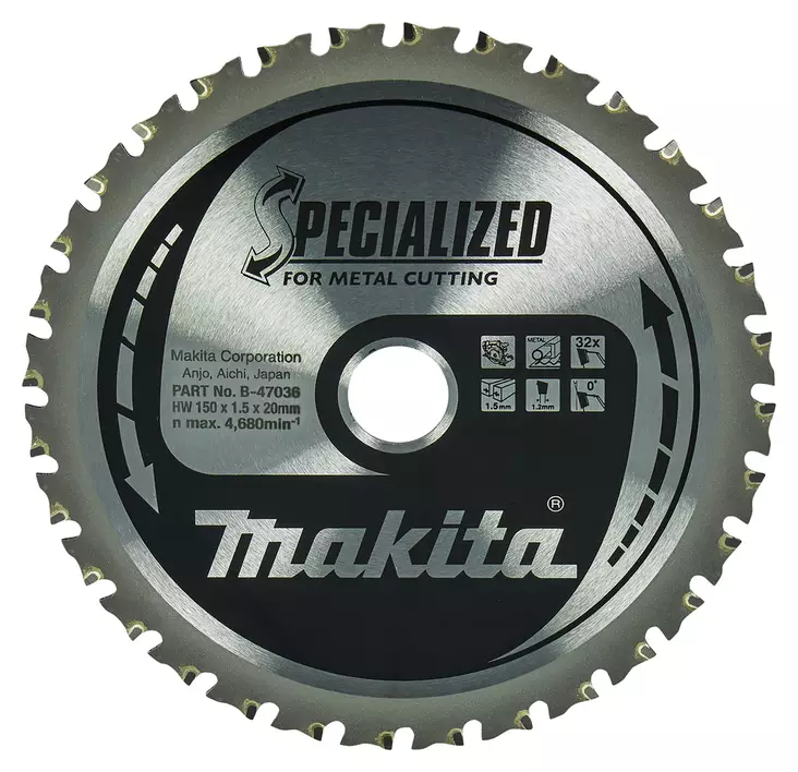 PYÖRÖSAHANTERÄ 150X20MM 1,5MM B-47036 MAKITA Z-32 METALLI - Sahanterät ja tarvikkeet - 93 - 1