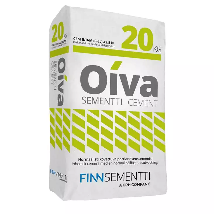 SEMENTTI OIVA 20KG/SÄKKI CEM II/B-M (S-LL) 42,5N 60SK/LAVA - Betonit, sementit ja laastit - 7773 - 1