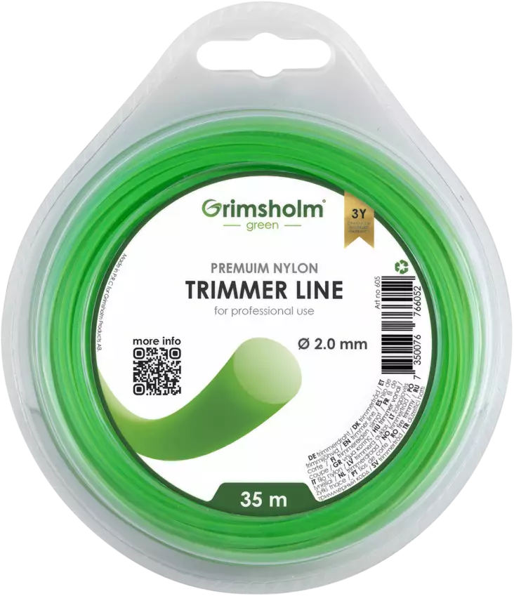 TRIMMERIN SIIMA 2,0MM GH605 GRIMSHOLM 35M PYÖREÄ - Raivaustyökalut ja tarvikkeet - 3543 - 1