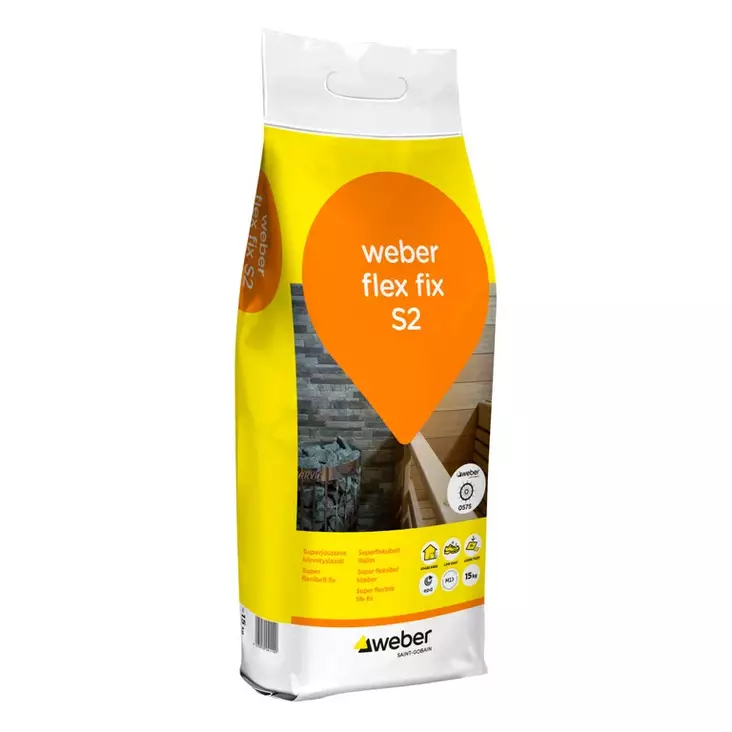 WEBER FLEX FIX S2 SUPERJOUSTAVA KIINNITYSLAASTI 15KG - Saneerauslaastit ja kiinnityslaastit - 6723 - 1