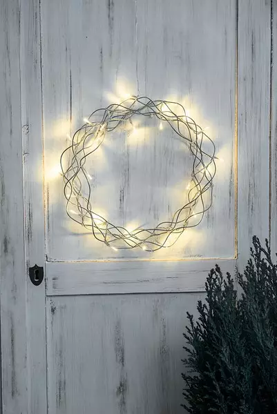 AIRAM MERLIN LED-VALOKRANSSI 30CM HOPEA IP20 - Jouluvalot ja kausivalot - 9623 - 2