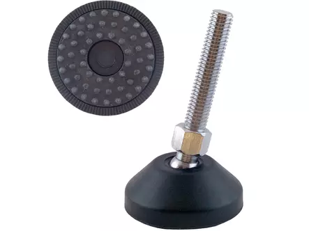 SÄÄTÖJALKA KUMIPOHJALLA M8X30 TERÄS/MUSTA - Kalustehelat - 4593 - 1