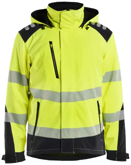 SOFTSHELLTAKKI HI-VIS S 4400-2513-3399 FL.KELT/MUS - Huomiotakit - 1683 - 1