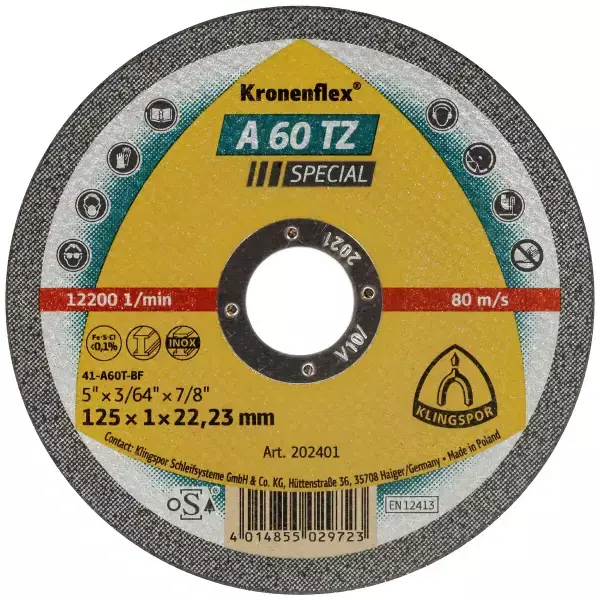 KATKAISULAIKKA 125X1,0X22,2MM A60TZ SPECIAL 10KPL - Katkaisulaikat - 1884 - 1