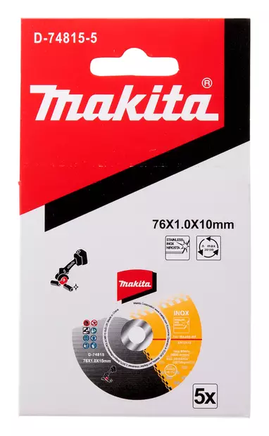 MAKITA KATKAISULAIKKA METALLI/RST 76X1MM 5KPL D-74815-5 - Katkaisulaikat - 8964 - 2