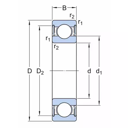 URAKUULALAAKERI 30X72X19 C3 SKF - Laakerit - 8824 - 2