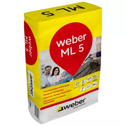 WEBER ML5 MUURAUSLAASTI M100/600 25KG - Muurauslaastit - 7224 - 1