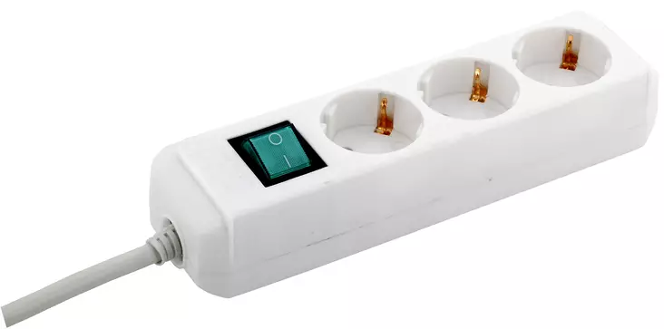 JATKOJOHTO 3-OS 5M BR003 VALK.KYTKIMELLÄ - Jatkojohdot, kelat ja tarvikkeet - 4485 - 1