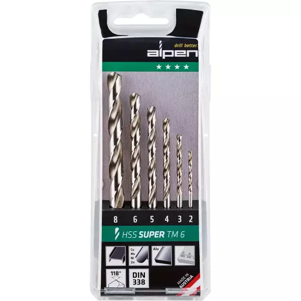 METALLIPORANTERÄSARJA 6-OS 2-8MM HSS SUPER - Poranterät - 1155 - 1