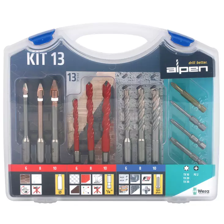 PORANTERÄSARJA+RUUVAUSKÄRJET ALPEN 13-OS. - Poranterät - 3135 - 1