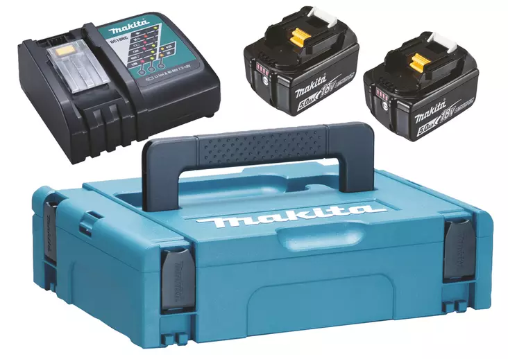 POWERPACK 18V/5.0AH 197624-2 MAKITA 2XBL1850B+DC18RC - Akut ja laturit - 5605 - 1