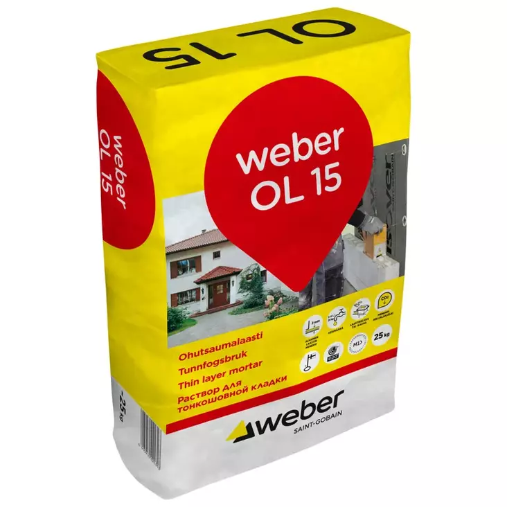 WEBER OL 15 OHUTSAUMALAASTI 25 KG 2 KG/ M2 - Muurauslaastit - 7935 - 1