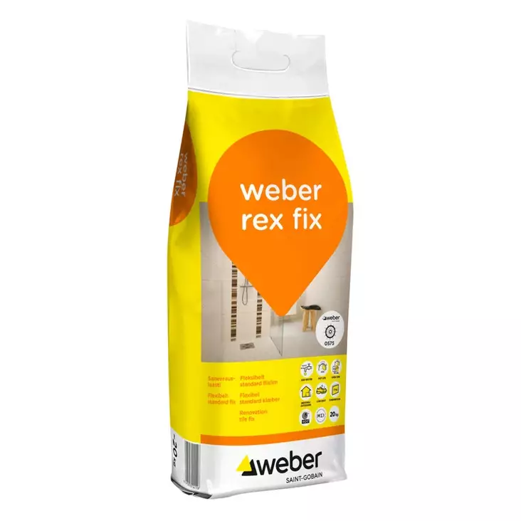 WEBER REX FIX SANEERAUSLAASTI 20KG 3KG/M2 - Saneerauslaastit ja kiinnityslaastit - 7385 - 1