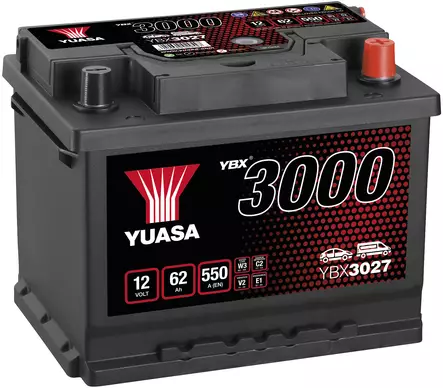 AKKU 62AH -+ YBX3027 YUASA 243X175X190 - Auton akut - 3585 - 1