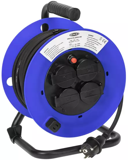 KAAPELIKELA 20M KUMI 4-OS 3X1,5MM - Jatkojohdot, kelat ja tarvikkeet - 2735 - 1