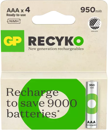 LADATTAVA PARISTO 1,2V AAA 950MAH RECYKO 4KPL - Paristot - 195 - 1