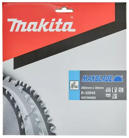 MAKITA PYÖRÖSAHANTERÄ PUULLE 260X30X2,3 Z-80 B-32845 - Pyörösahanterät - 8925 - 2