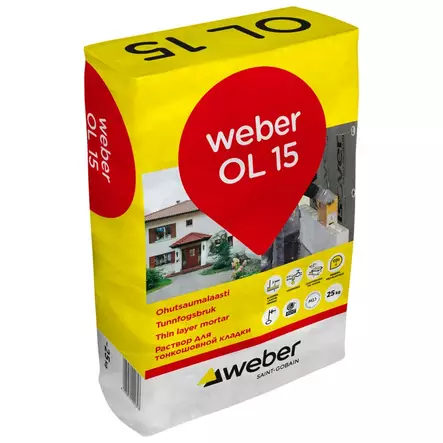 WEBER OL 15 OHUTSAUMALAASTI 25 KG 2 KG/ M2 - Muurauslaastit - 7935 - 1