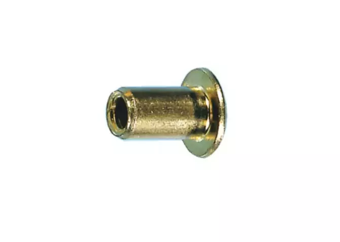 KORISTEMUTTERI M6X12X15MM MESSINGÖITY KORISTEKANTA - Kalustehelat - 7356 - 1
