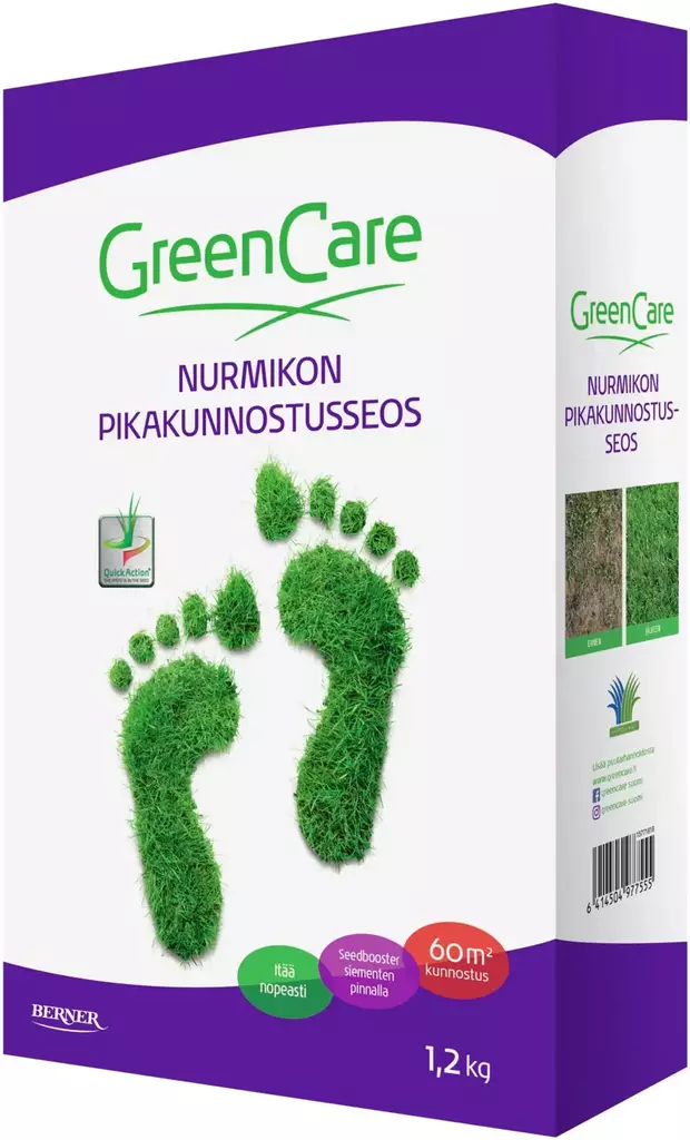NURMIKON PIKAKUNNOSTUS GREEN CARE 1,2KG - Siemenet - 9256 - 1