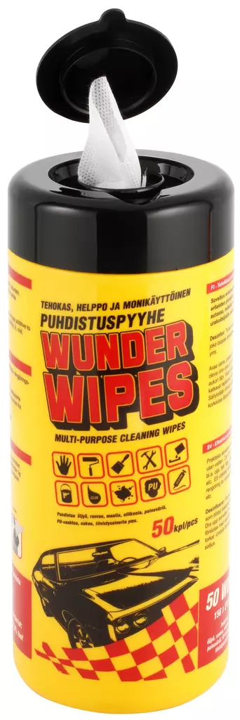 PUHDISTUSPYYHE 50KPL WUNDER WIPES 156X213MM - Ajoneuvojen puhdistus- ja hoitoaineet - 976 - 1