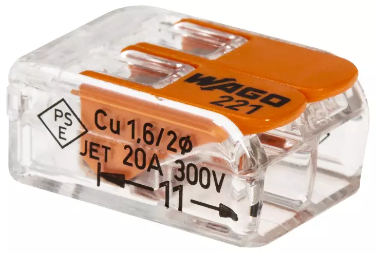 RASIALIITIN WAGO 221 2-OS 5KPL - Sähköasennustarvikkeet, rasiat ja sulakkeet - 1156 - 1