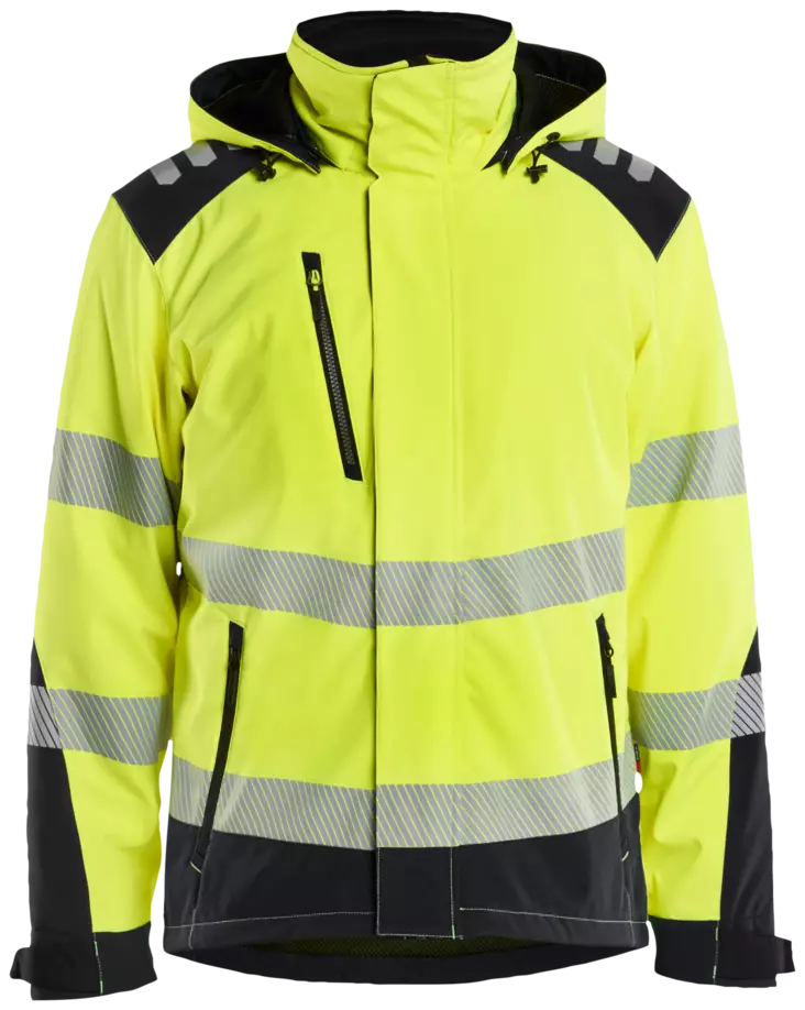 SOFTSHELLTAKKI HI-VIS M 4400-2513-3399 FL.KELT/MUS - Huomiotakit - 1306 - 1
