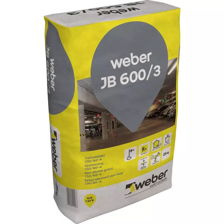 WEBER JB 600/3 JUOTOSLAASTI C50/60-4 25KG - Kuivabetonit - 7286 - 1